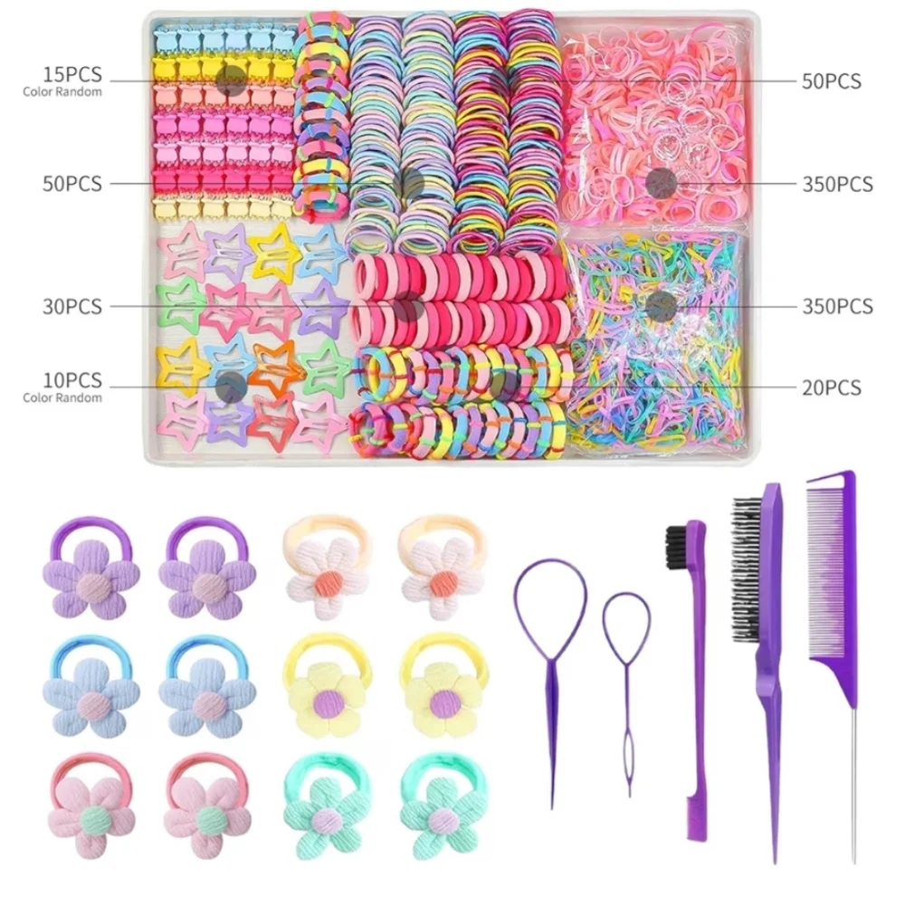889 pcs Colorful Hair Accessories Set